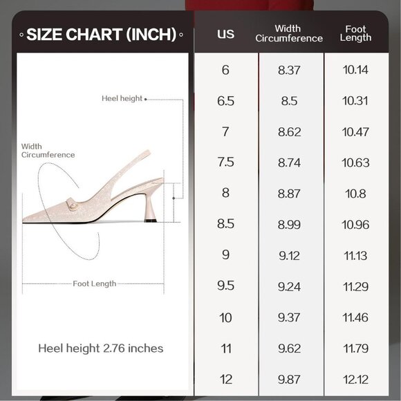 🆕 Women Rose Gold Faux Leather Kitten Heels Slingback Pearl Pumps - Picture 7 of 7